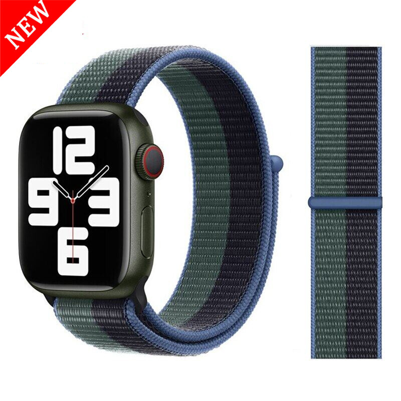2023 NEW Black Unity Nylon Loop strap  for apple Watch  8 7 49mm 38mm 42mm Replacement Sport Loop for I  Watch 8 7 6 SE4 41mm 45mm  40mm 44mm Nylon Soft Loop for Apple Watch Ultra