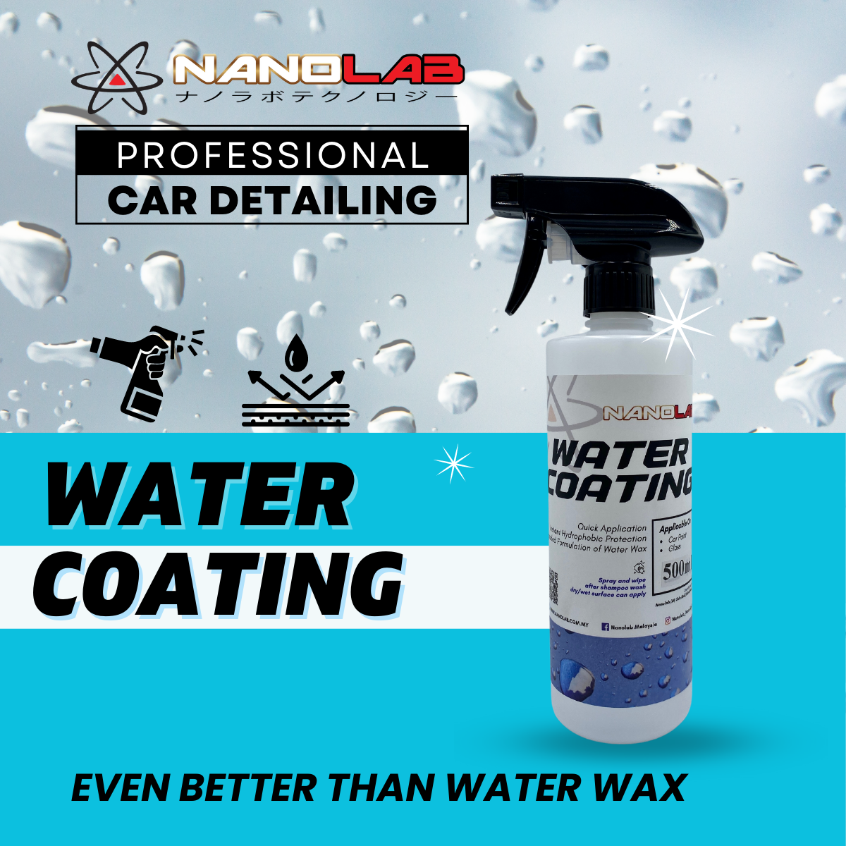 Water Coating for Auto Car Detailing Water Repellent effect for Car