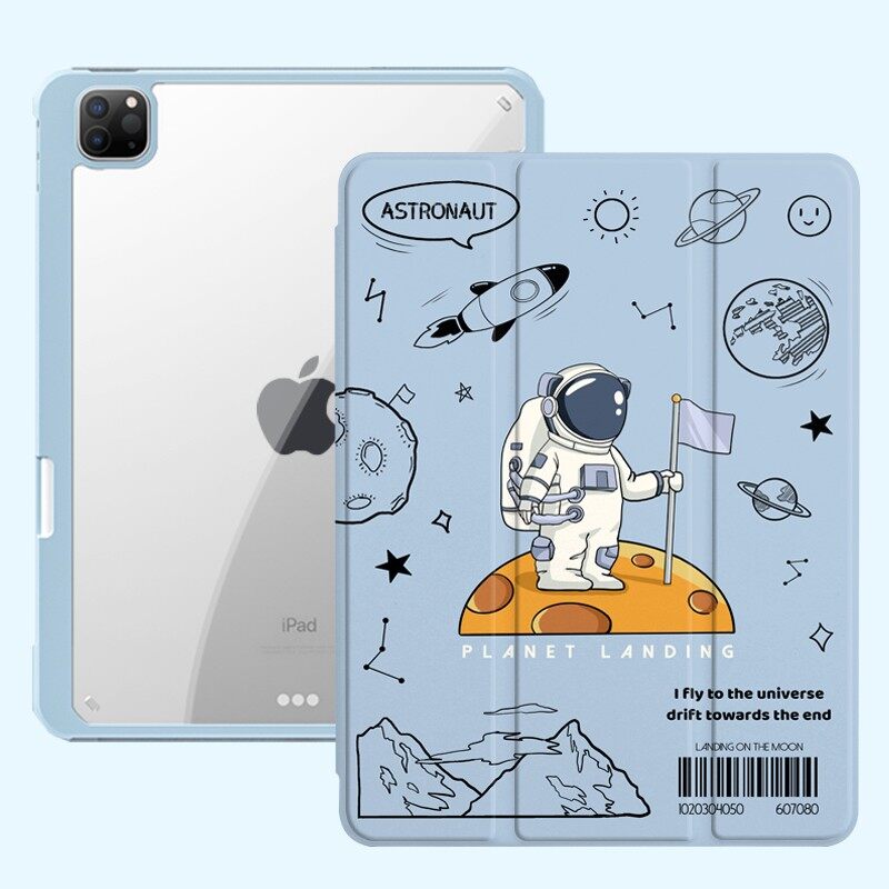 ZOYU iPad case kids cute Cartoon anime painted for 2021 Apple 11-inch iPad 8th 9 th 7 th generation iPad Pro 2 11 inch 2020 with pencil slot iPad mini 6 iPad Air 4 10.9 iPad Pro3 11 inch cover Acrylic material, high-definition transparent back cover