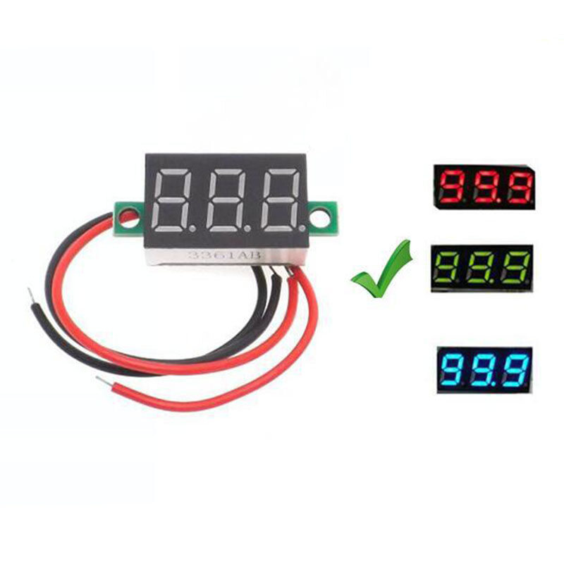 1PCS/2PCS DC 2.5-30V Two-wire DC Voltmeter 0.36 inch LED Voltmeter
