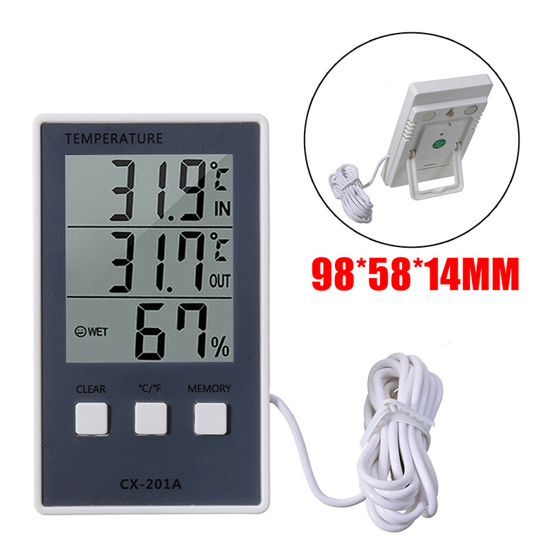BOKALI 1PCS High Accuracy Digital Large LCD Indoor/Outdoor °C/°F Temp and Humidity Meter