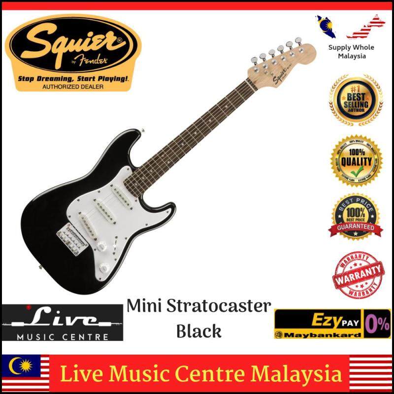 Fender Squier Mini Stratocaster 6-String Electric Guitar, Laminated Hardwood Fingerboard (Black) Malaysia