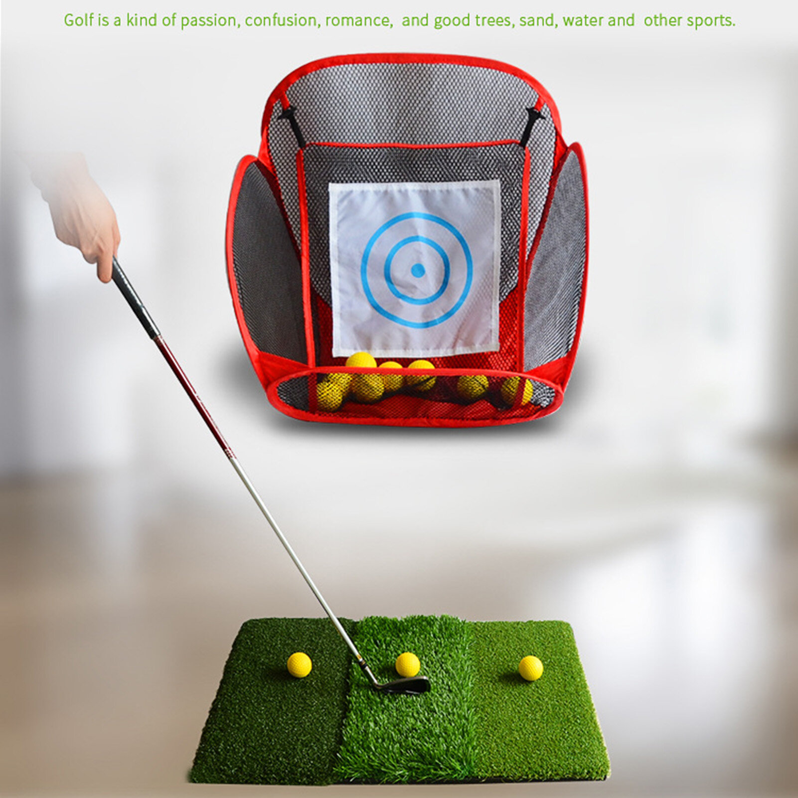 Honrane（Ready Stock） Golf Portable Folding Net Backyard Accuracy Swing Cutting Rod Training Tool