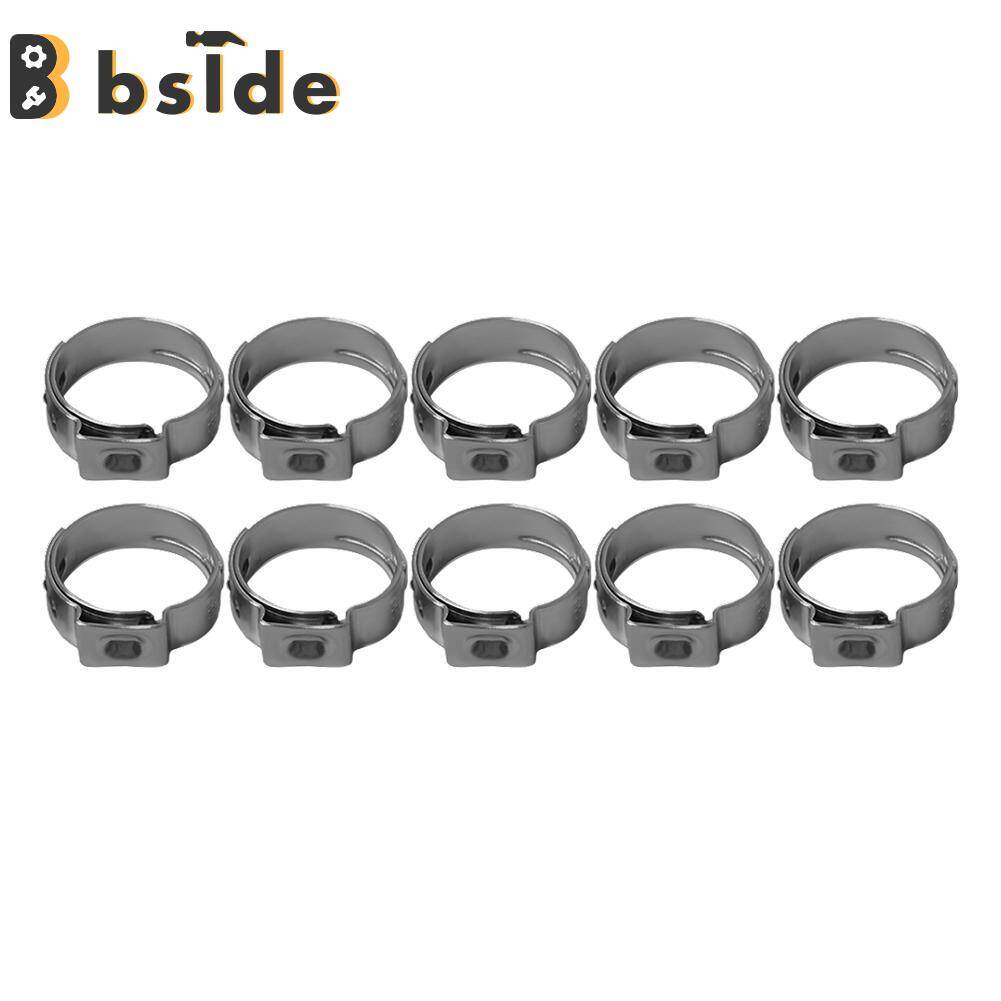 10pcs Single Ear Stainless Steel Hydraulic Hose Clamps Air Pipe Clips