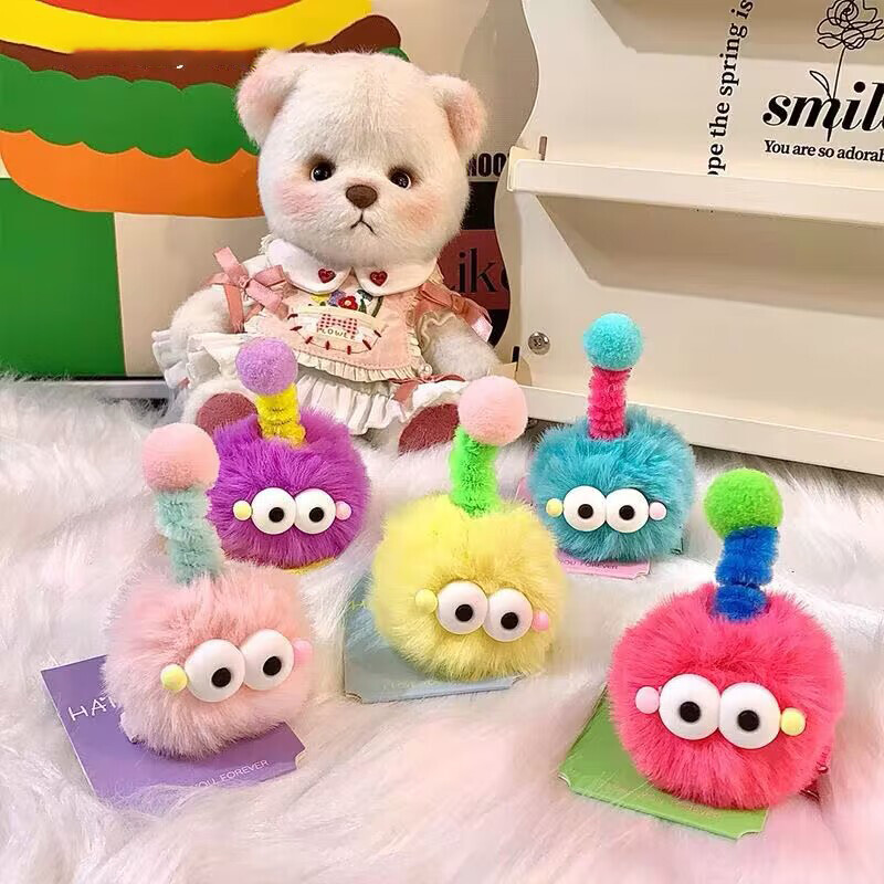 【YIDEA HONGKONG】Cute Plush Colorful Little Monster Hairpin