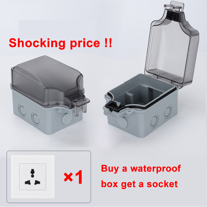 Ready stock IP66 waterproof wall socket set with UMS 13A Sirim switch