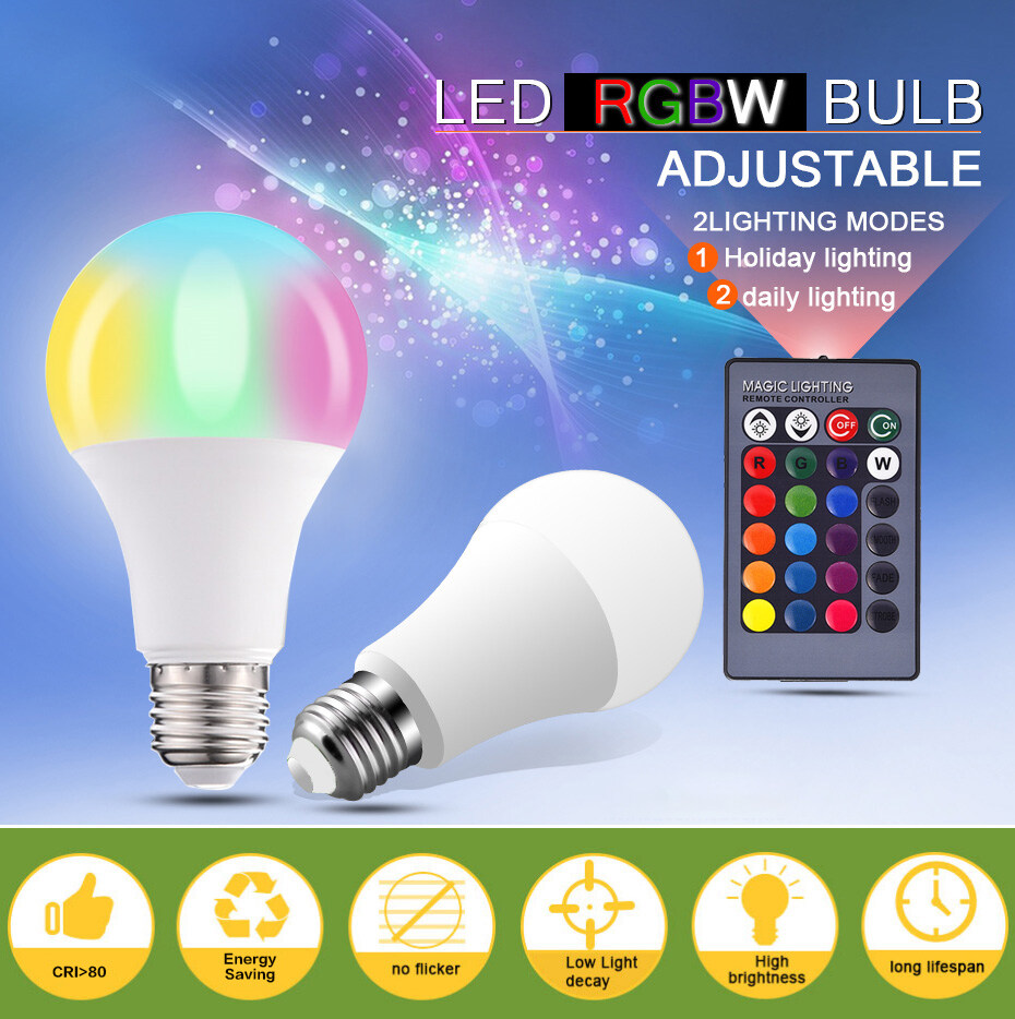 Bóng Đèn 220V E27 Rgb Đèn Led 5W 15W Rgb Lampada Đèn Led Rgbw Thay Đổi Nhiều Màu Sắc Với Bộ Nhớ Điều Khiển Từ Xa Ir Để Trang Trí Nhà Nghỉ Lễ