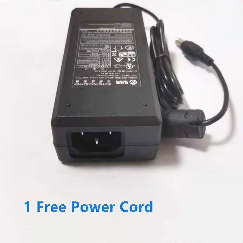 Free power cord Genuine ADS-110DL-52-1 480072G 48V 1.5A 1.25A 72W AC ...