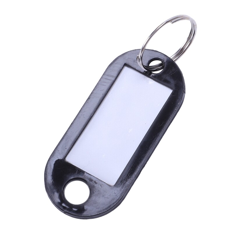 50 Pcs Plastic Keychain Key Tags ID Label Name Tags Split Ring