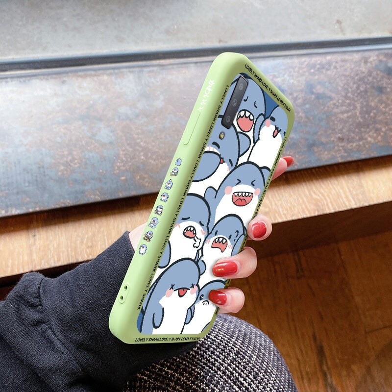 JIUMOO For Samsung Galaxy A7 2018 A9 2018 A60 A22 4G A22 5G A03s A6 PLUS 2018 Case Cartoon Cute Panada penguin Personality Phone Case New Design Luxury Soft Edge Anime Casing For Boys Glossy Casing Shockproof Back Cover