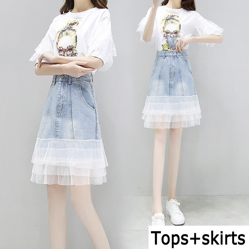 jean skirt with tutu
