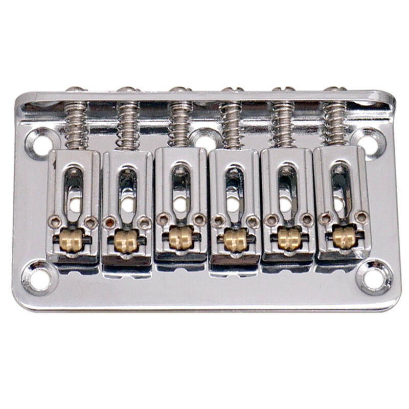 Hardtail Guitar Bridge Body Through for 6 String Electric Parts Silver