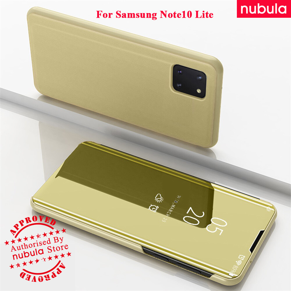 NUBULA สำหรับ Samsung Galaxy Note 10 Lite SM-N770 (6.7) นิ้วเคสพลิก Luxury Mirror Clamshell กรณี Hard Flip Clear View เคสแบบพับปิดได้สำหรับ Samsung Galaxy Note 10 Lite สี ทอง สี ทองรูปแบบรุ่นที่ีรองรับ Galaxy Note10 Lite