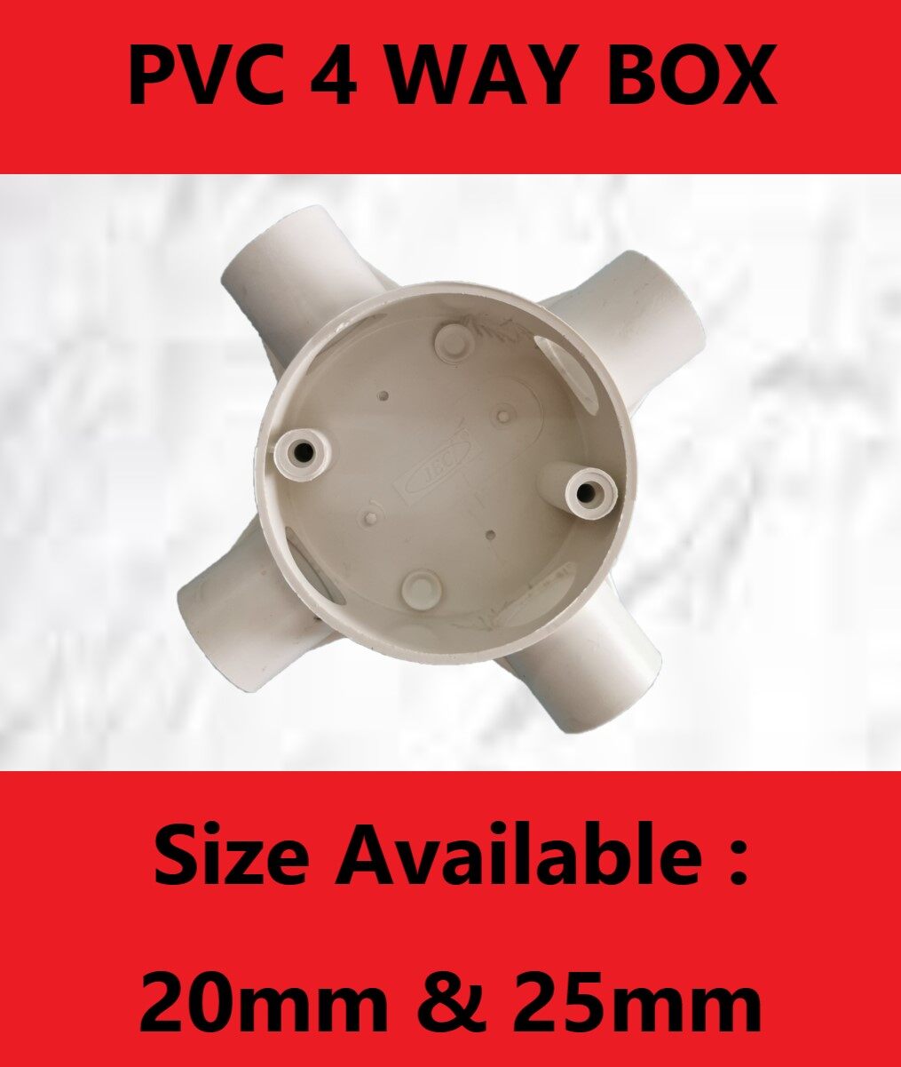 20mm & 25mm PVC Conduit Pipe 4 WAY BOX Jointer/ CROSS BOX Lazada