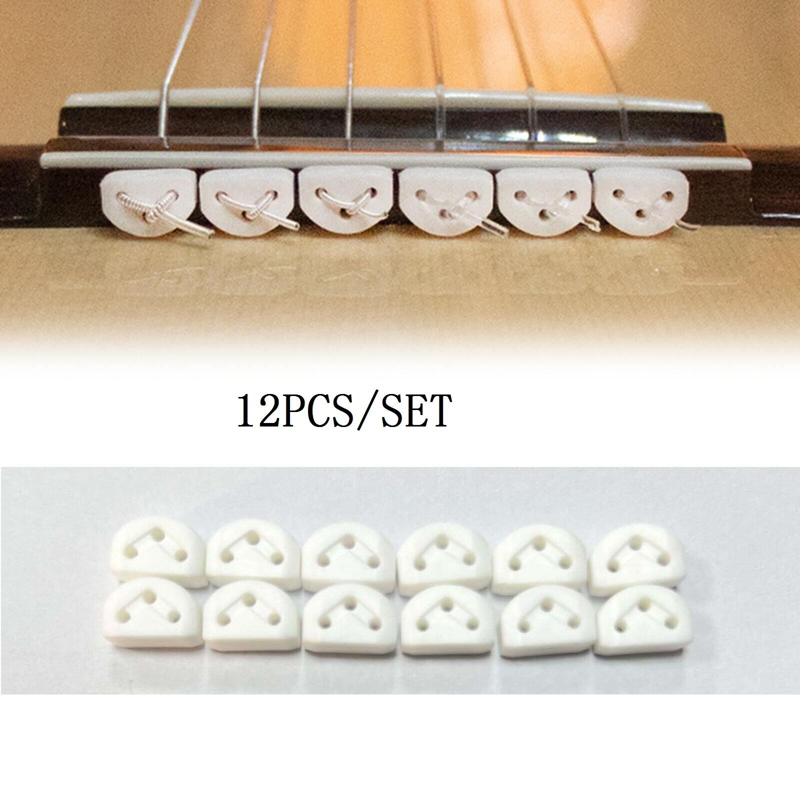 Fyjh12PCS/Set Classical Guitar String Retainer String Guide String Buckle Triple-Cornered Chord Tie for Guitar /Ukulele Accs