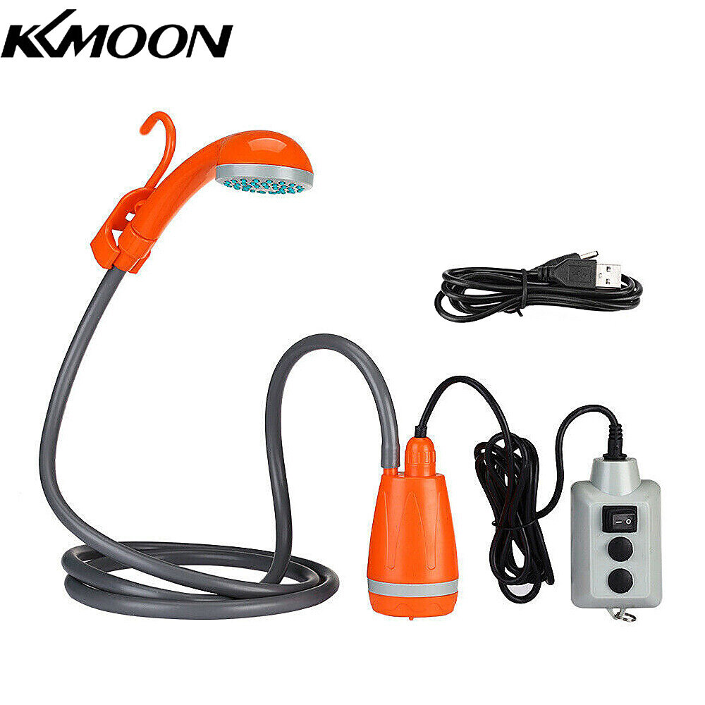 KKmoon Portable Camping Shower Outdoor Camping Shower Pump Rechargeable Shower Head for Camping Hiking Traveling