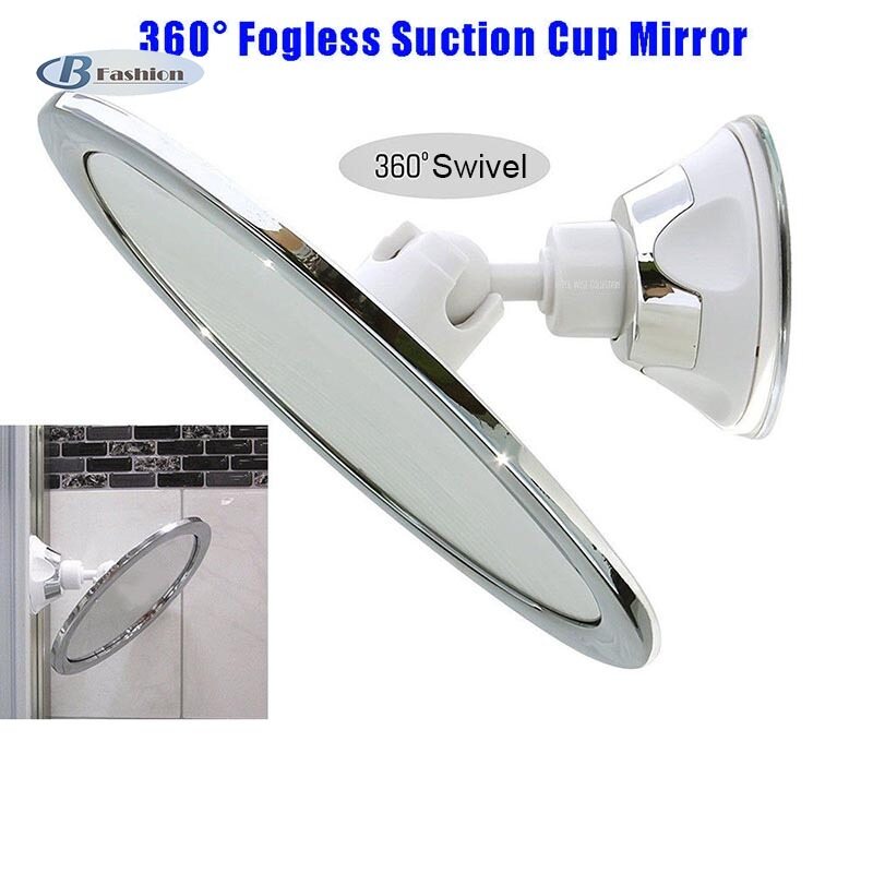 B-F Fogless Makeup Mirror With Holder Suction Cup 360 Rotation Shower Shave Mirrors