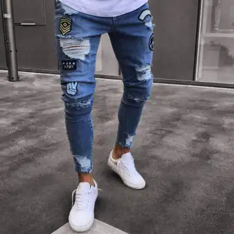 zipper denim jeans