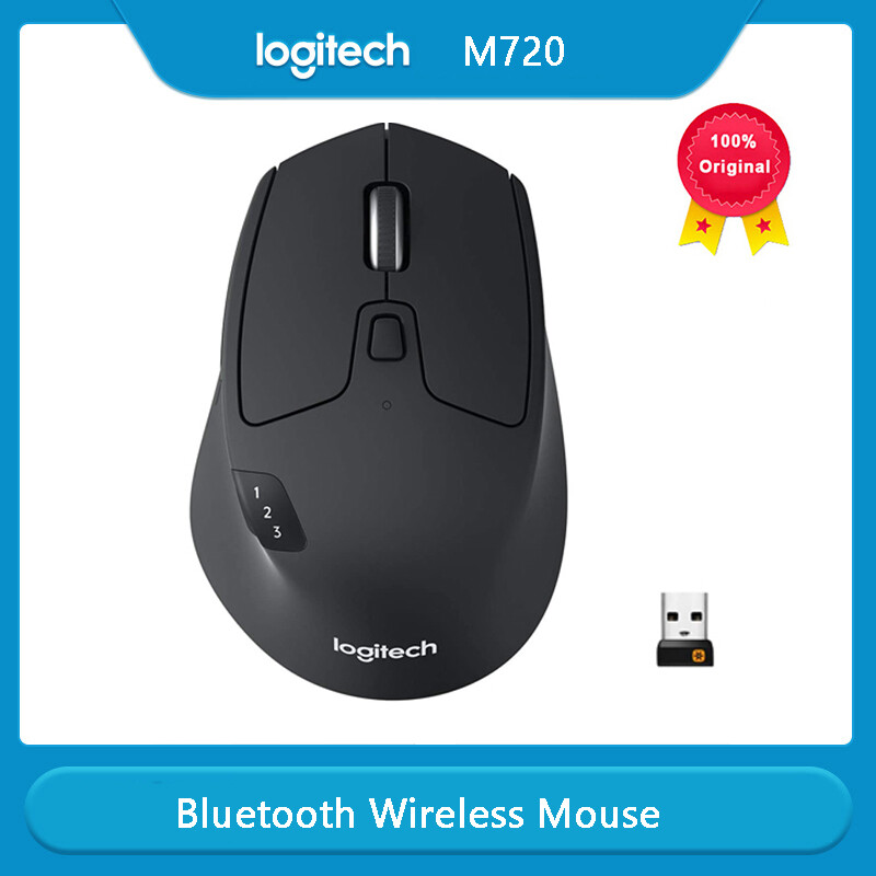 Logitech M720 Bluetooth Wireless Mouse Office Caring Computer 1000 DPI 8 Buttons For Laptop PC Mac iPadOS