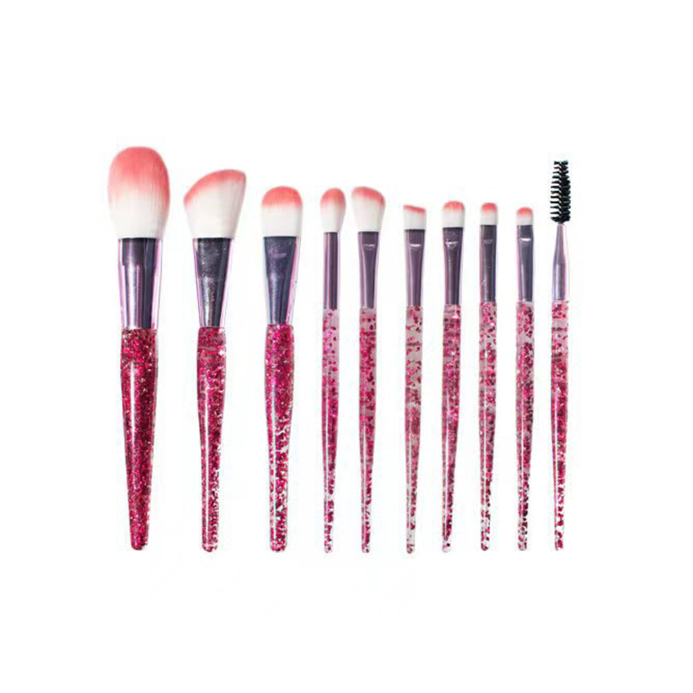 10 Makeup Brush Set Crystal Handle Portable Professional Loose Powder Brush Eyeshadow Brush Beauty Tool