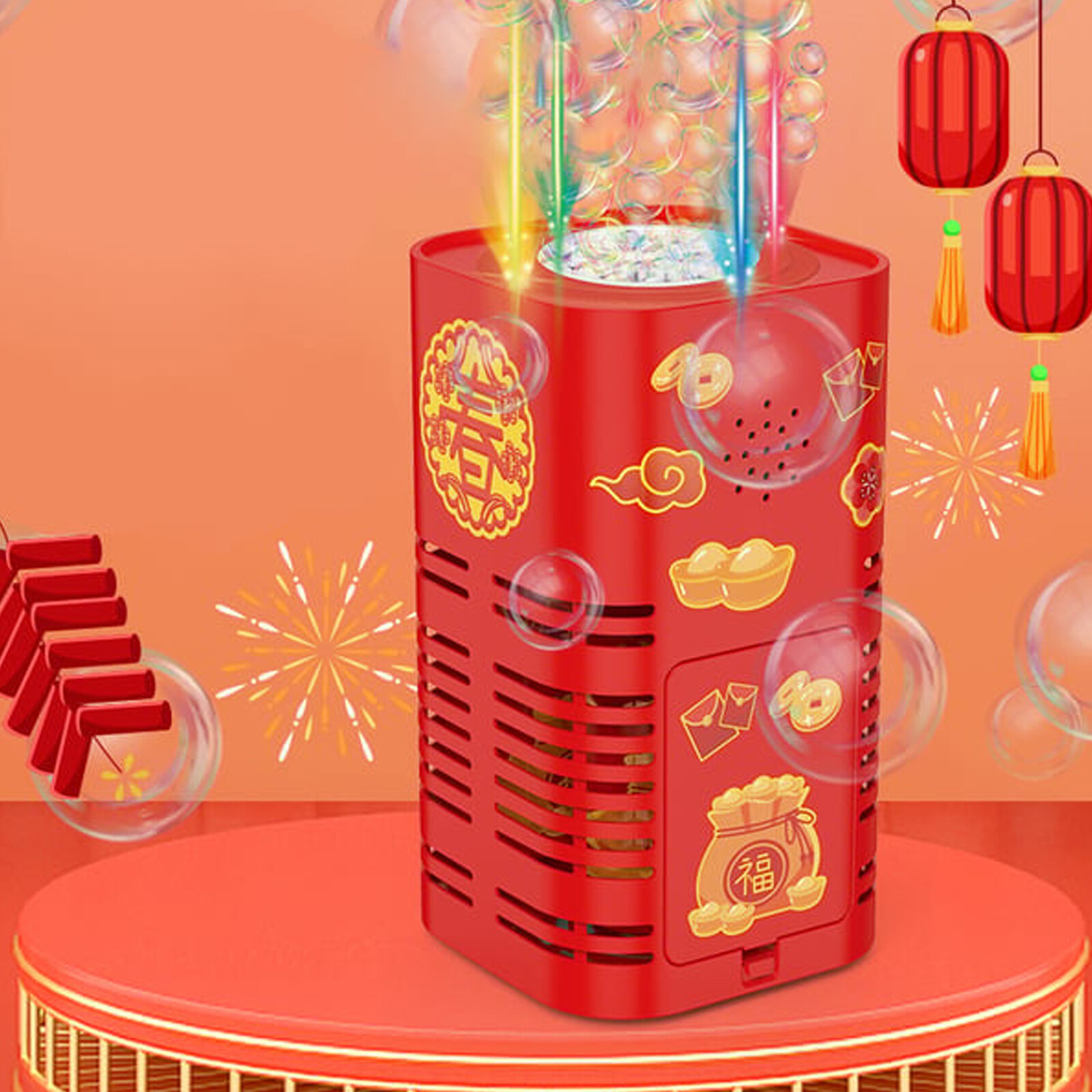  echosns Store 2023 CNY 100ML Automatic Fireworks Bubble Machine 12