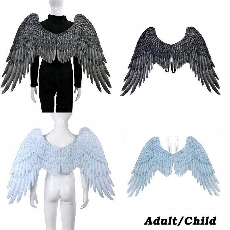 Fairy Feather Angel Wings Party Hen Halloween Adult Kid Fancy Dress Costume