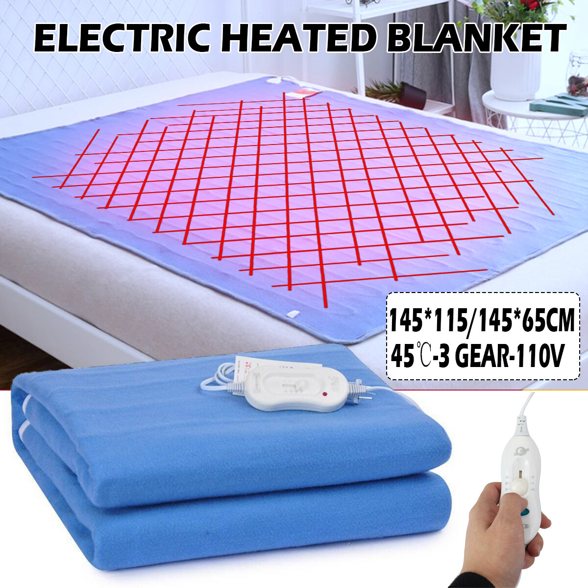 【110V AC 50HZ】（60W/85W）Winter Single Heated Blanket Body Warmer