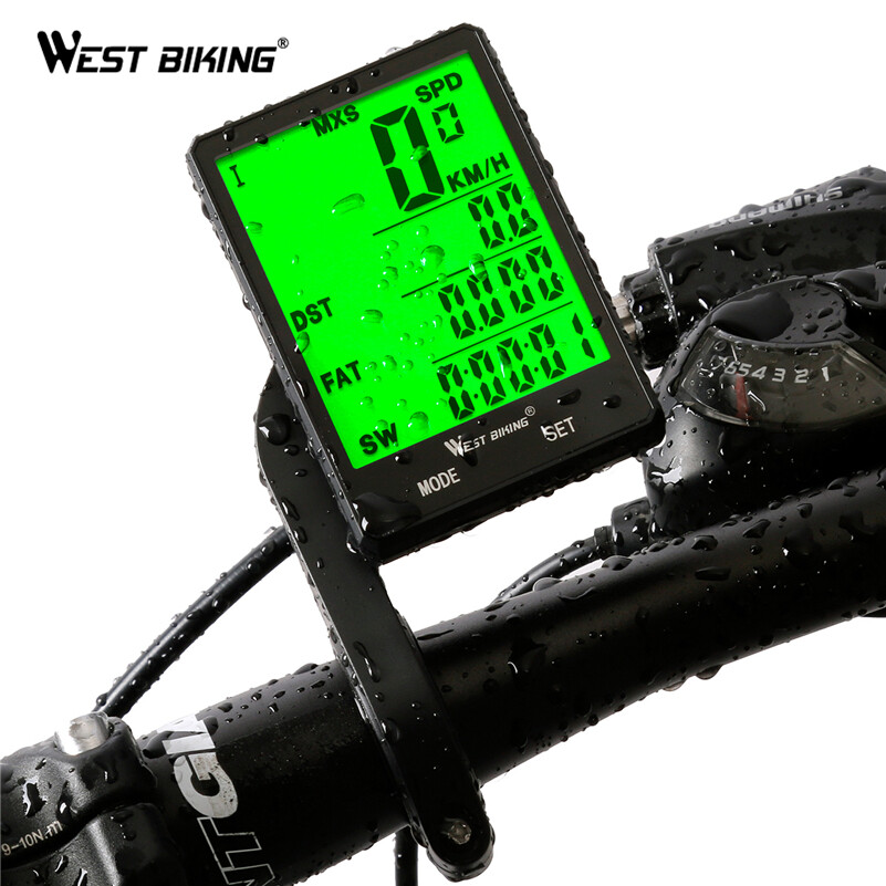 West Biking Bicycle Computer Wired Wireless Cycling Speedmeter 2.8 inch Large Screen Waterproof Bicycle Computer MTB Road Bike Odometer Stopwatch