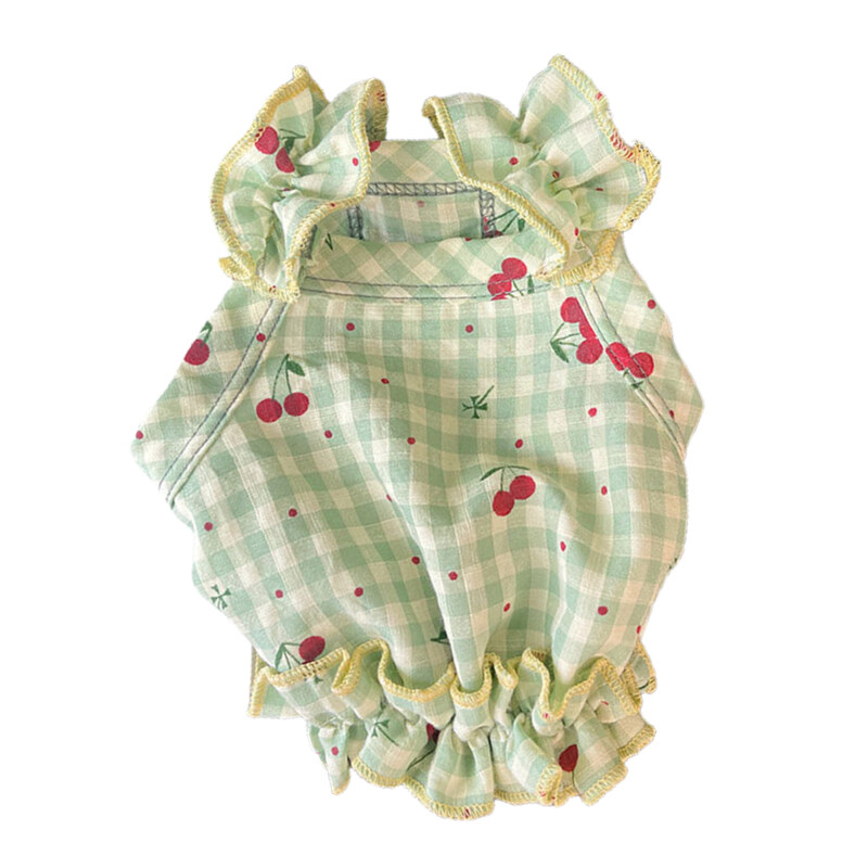 Áo Vest Cho Chó, Viền Nhún Trang Phục Áo Thun Cotton Hai Chân In Hình Trái Cây Cho Thú Cưng Cho Mùa Hè