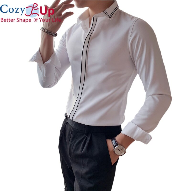 Cozy Up Long-sleeved Shirt Men Long-sleeved Slim Club Party Prom Purely