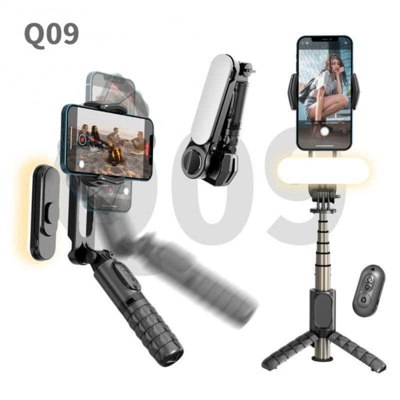 Zeallion Bộ Ổn Định Mini Gimbal Cầm Tay Bluetooth Không Dây Giá Đỡ Ba Chân Gậy Selfie Với Đầu Chân Máy Đèn Chiếu Sáng Phụ Có Thể Tháo Rời Phụ Kiện