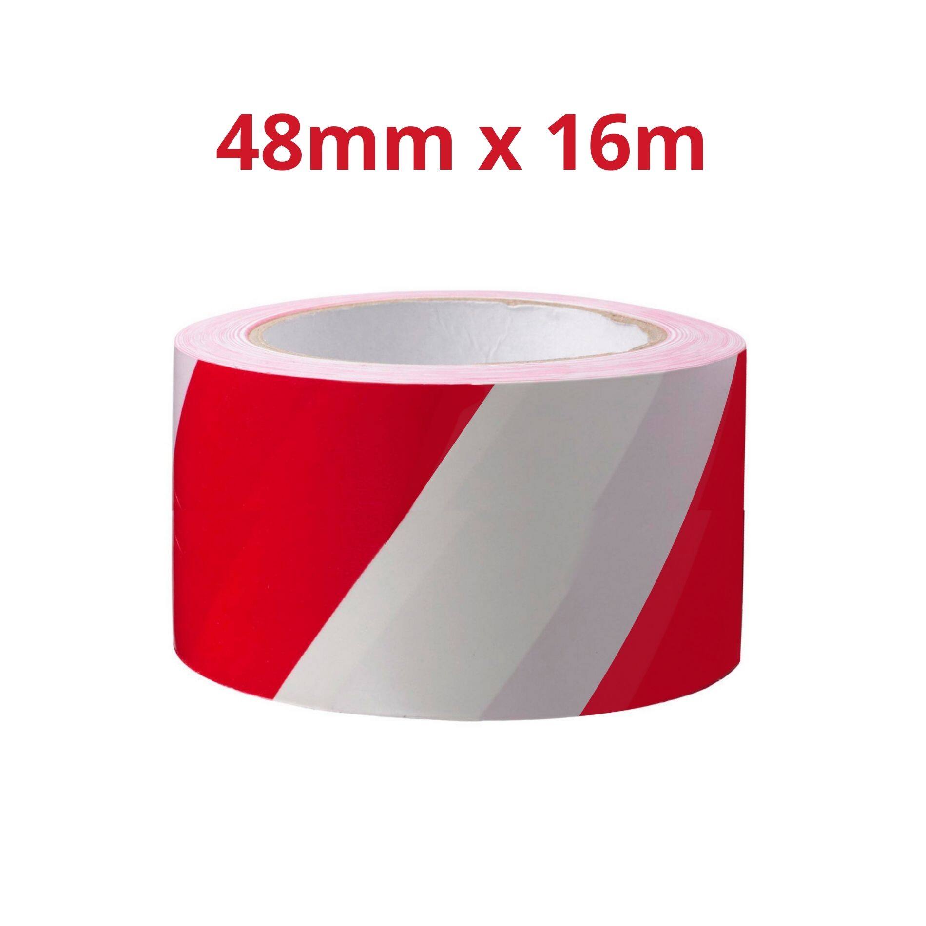 1 Roll Red White Floor Marking Tape Warning Caution Hazard Sticker Pita