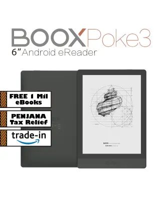 All-New BOOX Poke3 6″ Android eReader (32GB) with built-in Light + Free PU Leather Case + Free Simple Stand