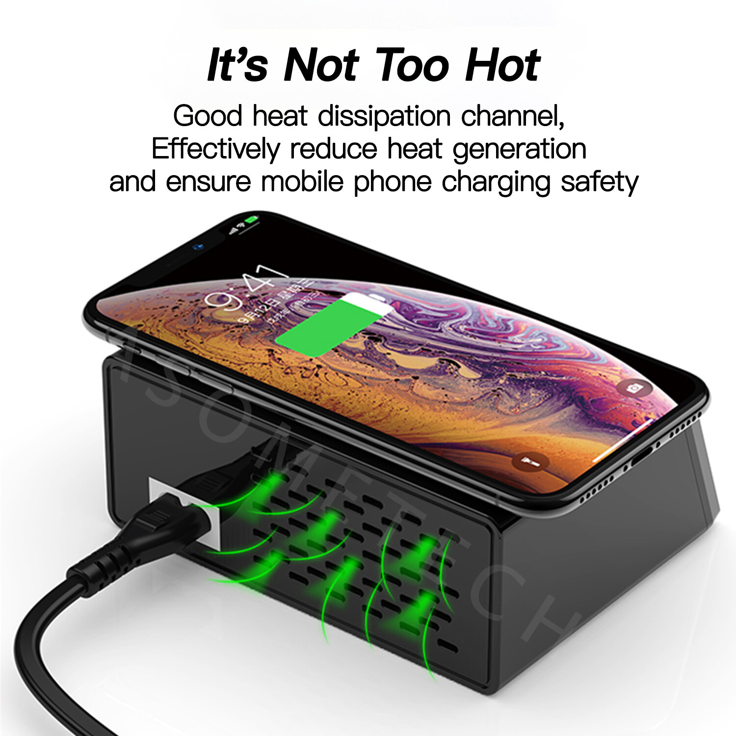 TOPZERO Bộ Sạc Đa Năng Thông Minh 8 Cổng 100W Bộ Sạc Nhanh Sạc Không Dây Bộ Sạc Nhanh USB PD Type C 3.0 18W Bộ Sạc Du Lịch Điện Thoại Màn Hình LED Thông Minh