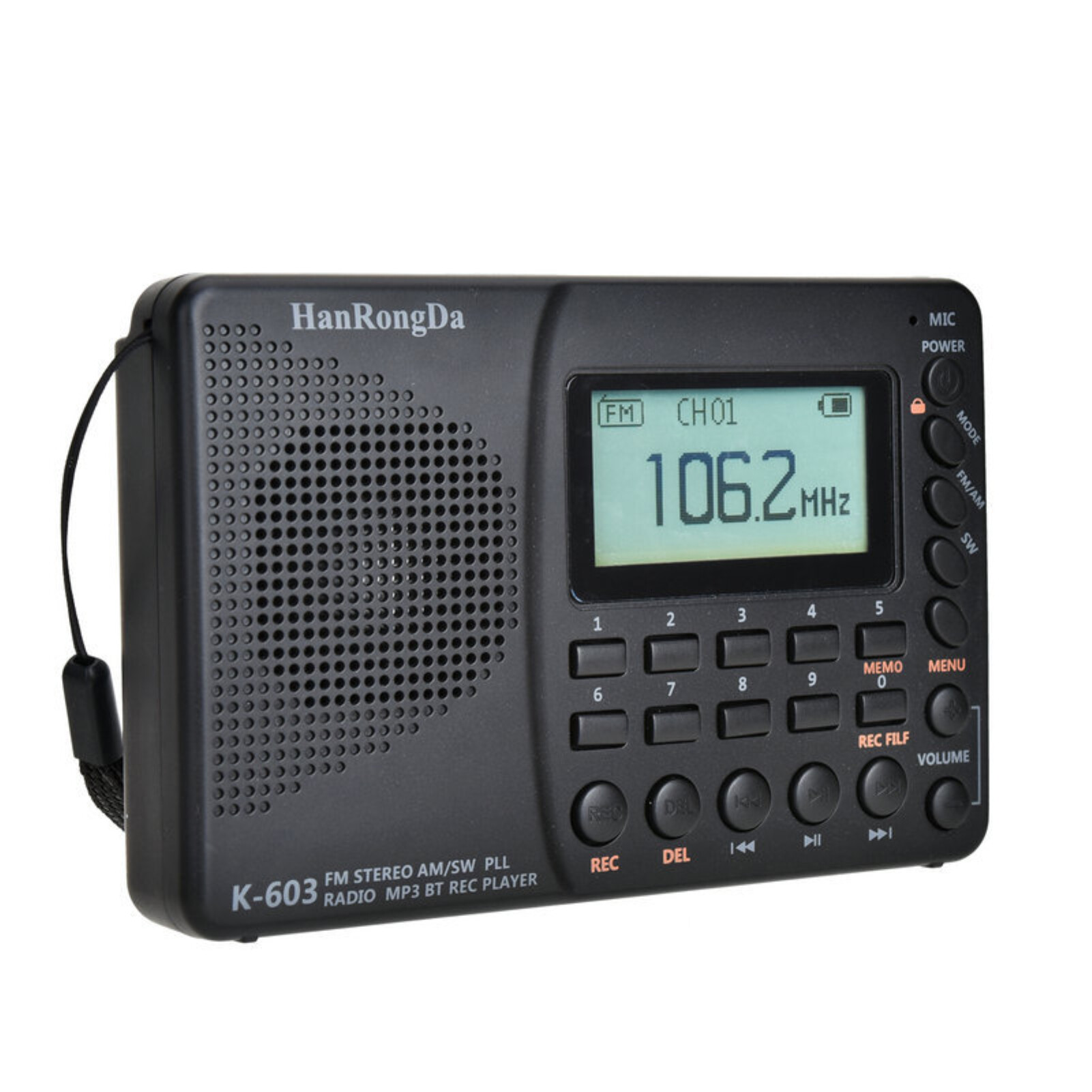 K-603 Digital Radio Multifunctional Long Standby Time Portable Practical Bluetooth-compatible 5.0 Radio for All Ages Bluetooth Radio Convenient
