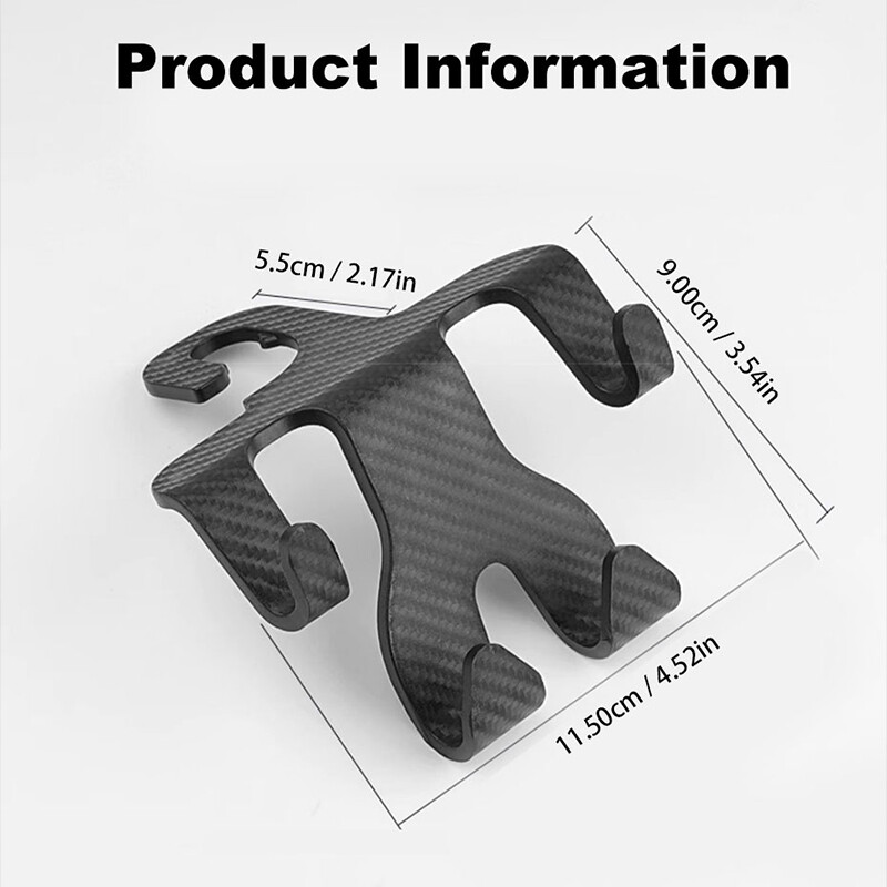 SEAMETAL Car Seat Back Hook Multi-function Carbon Fiber Car Headrest Hook Upgrade Version Storage Holder Hooks