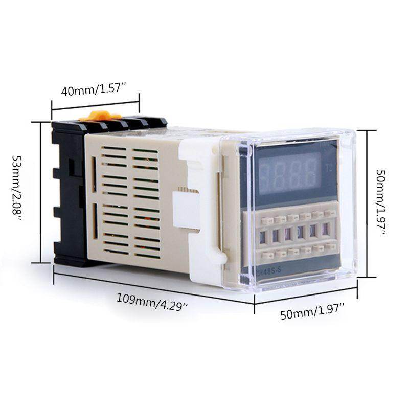 AC/DC 12V 24V 220V 380V DH48S-S Programmable Digital time relay cycle control Time Delay Relay Socket with Base