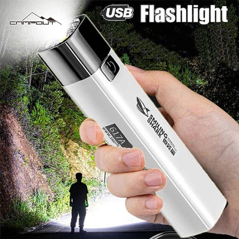 【CAMPOUT】Strong light mini flashlight USB charging outdoor small flashlight hiking portable household lighting flashlight