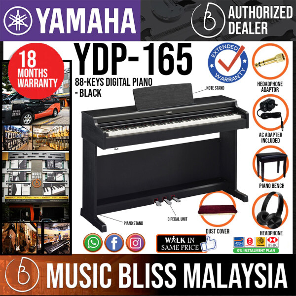 Yamaha Arius YDP-165 88-Keys Digital Piano with Headphone and Bench - Black (YDP165 / YDP 165) Malaysia