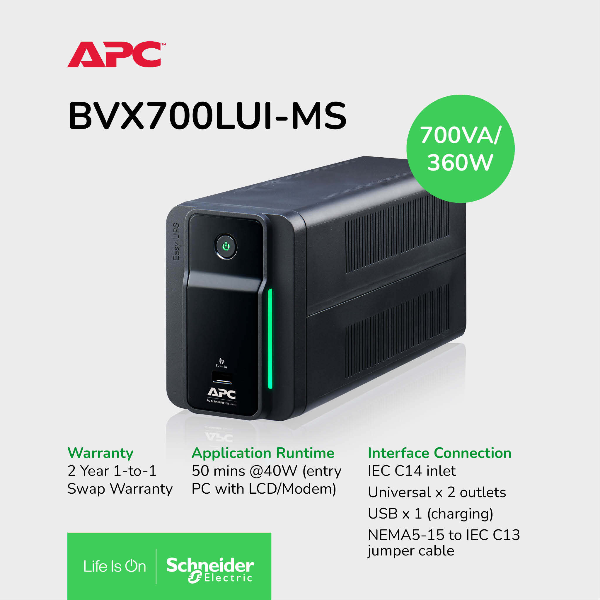 Preorder Apc Easy Ups Bvx Va V Avr Usb Charging Universal Sockets Bvx Lui Ms