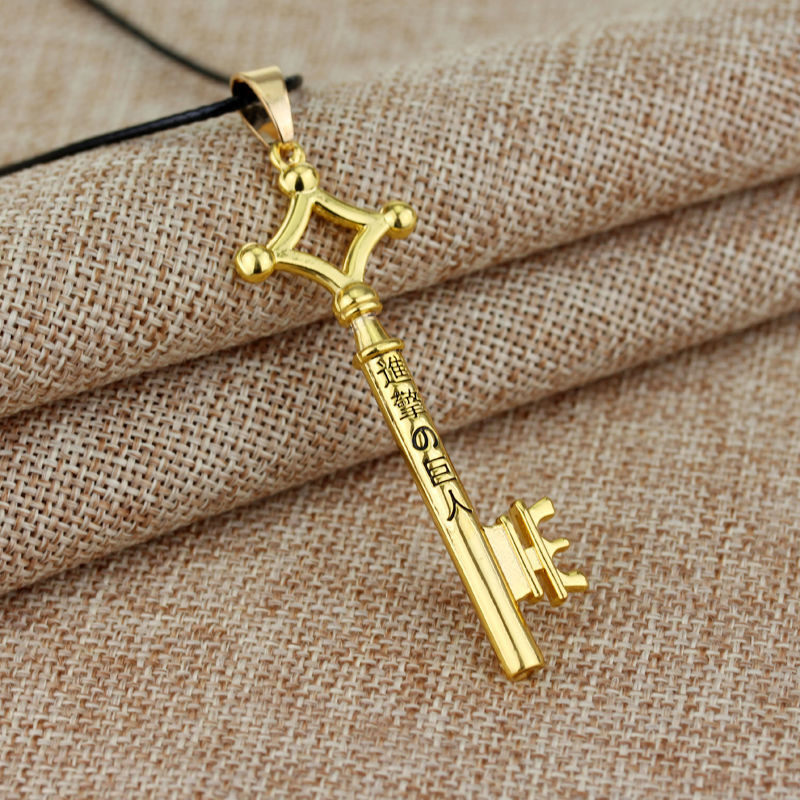 Attack on Titan Eren Jaeger Key Chain Pendant Leather Necklaces Anime Accessories Cosplay Necklace
