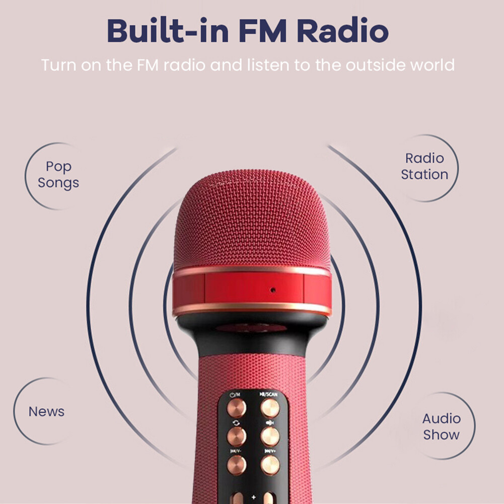 Micrô Không Dây Tương Thích Bluetooth WS-898 + FM + Loa Âm Thanh Thay Đổi Giọng Nói