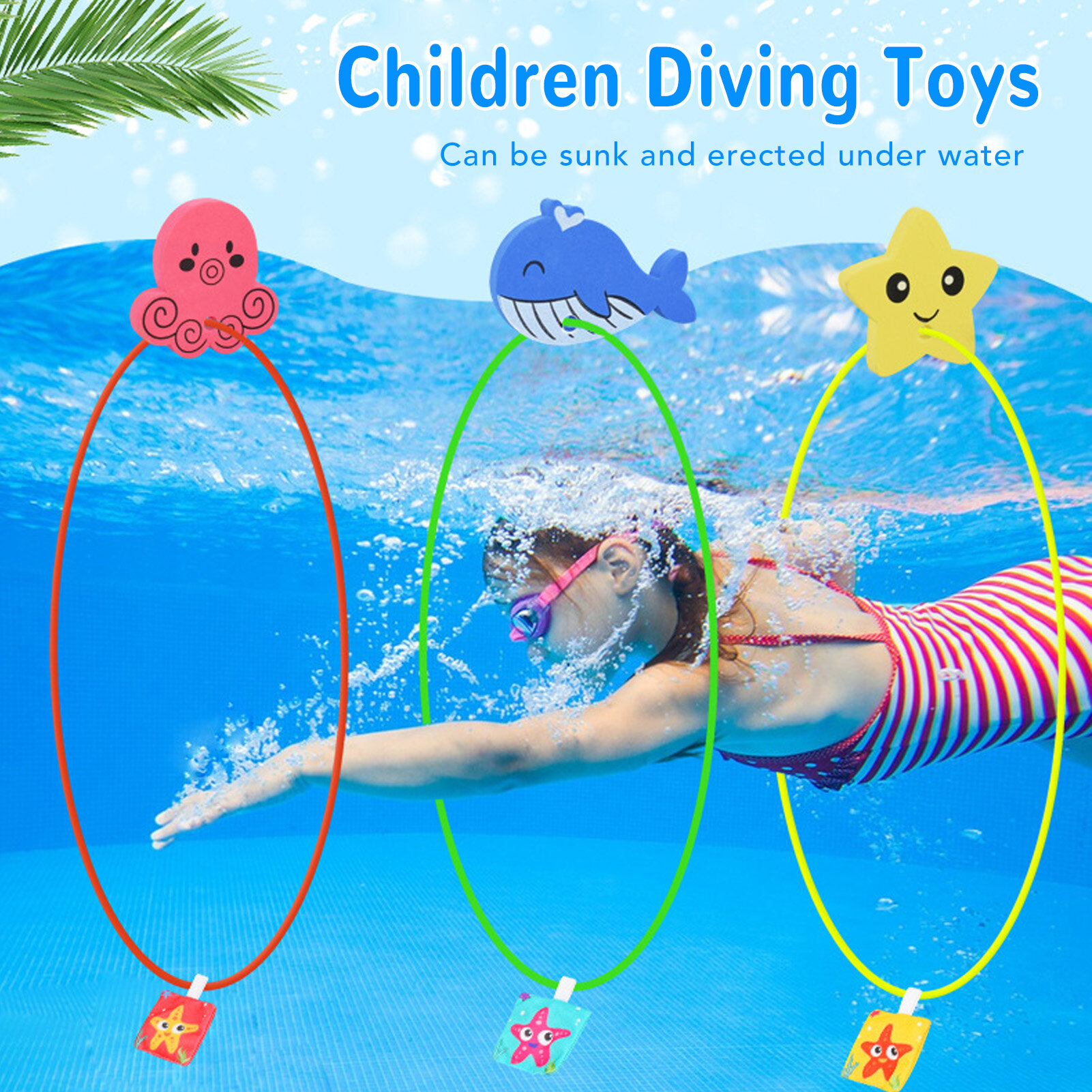Diving Rings Swim Training Diving Rings Toy for Underwater Game for Kids