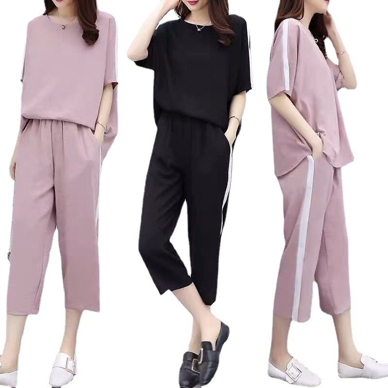 2PCS/set Plus Size Women Fashion Casual Set Wear Korean Style