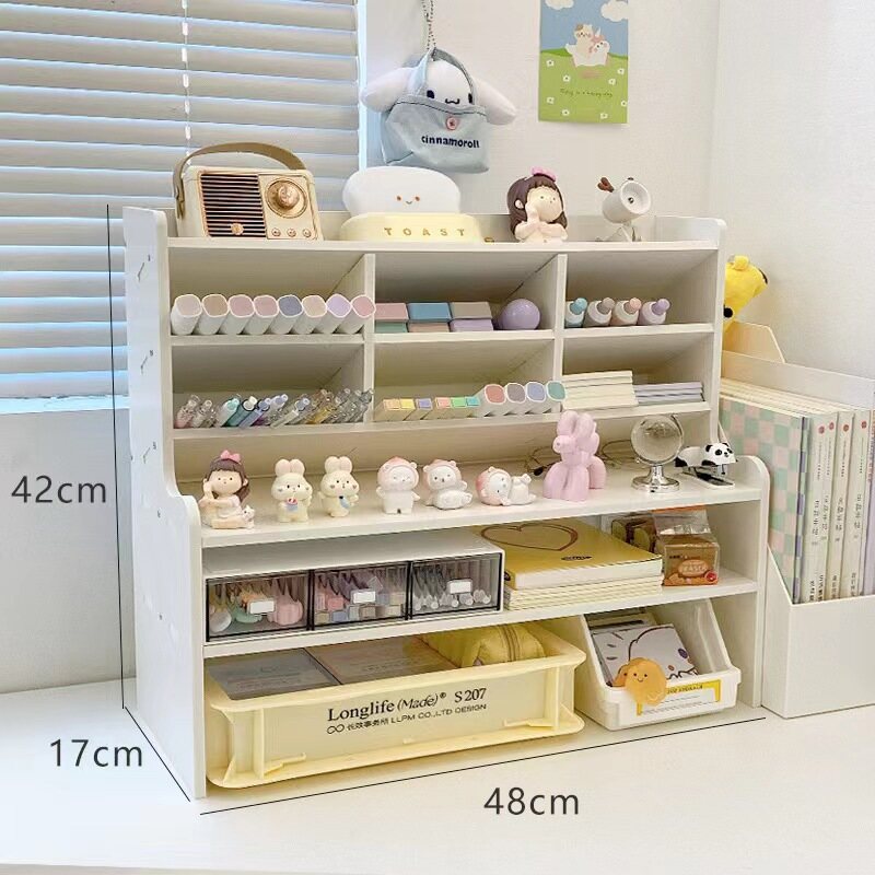 Desktop shelf student dormitory desk storage shelf desk stationery arrangement shelf multi-layer small shelf