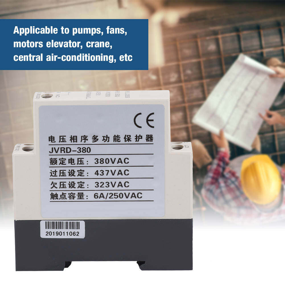 JVRD-380 Phase Sequence Relay Phase Sequence Protection Relay Monitoring Voltage Control Device 380VAC