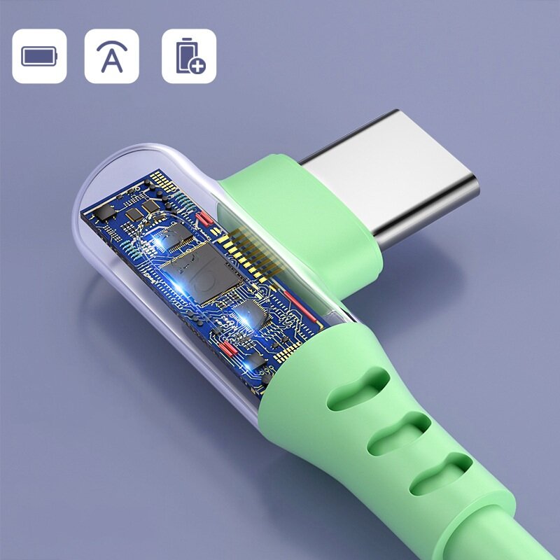 [Songful] 5A Loại USB C sạc siêu nhanh micro USB loại USB C Cáp khuỷu tay Android 90 ° độ dây dữ liệu mềm