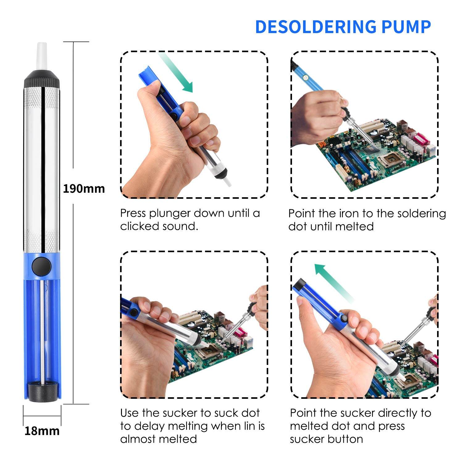 [Quick Delivery]220V Adjustable Temperature Soldering Iron Kit Solder Welding Ceramic Heater Soldering Tips Desoldering Pump Solder wire Soldering iron tips