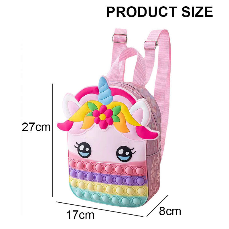 HS Children unicorn backpack rat killing backpack decompression toy bag silicone bag