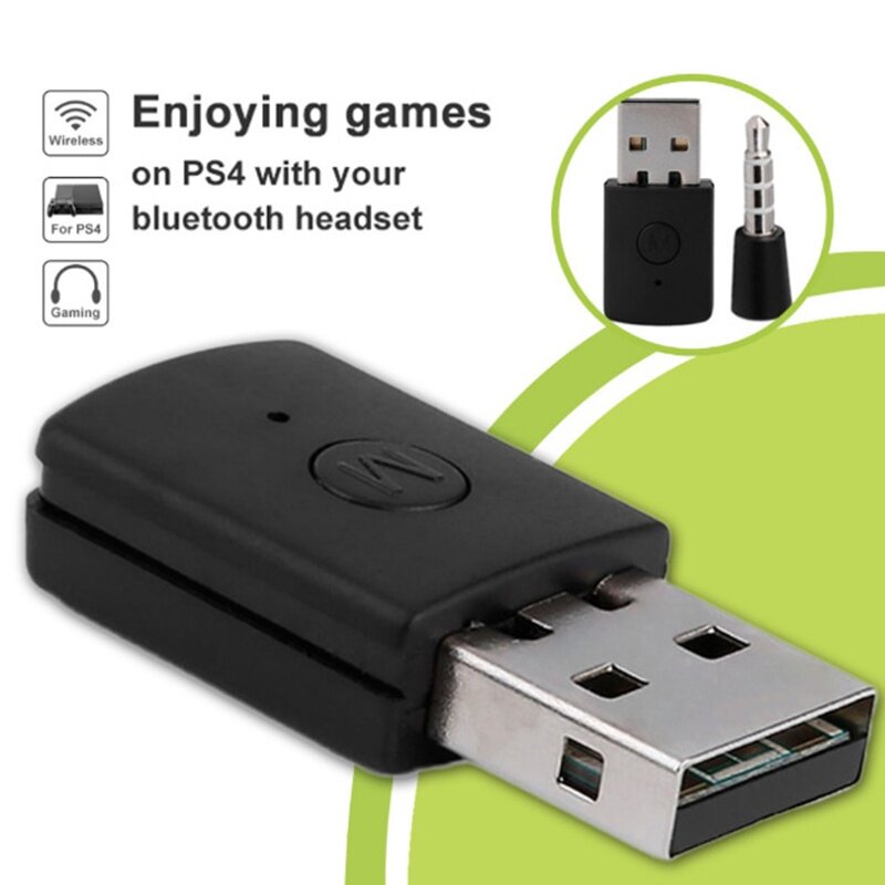 EDR USB Bluetooth Dongle Latest Version USB Adapter for PS4 Stable Performance for Bluetooth Headsets 3.5mm Bluetooth 4.0 
